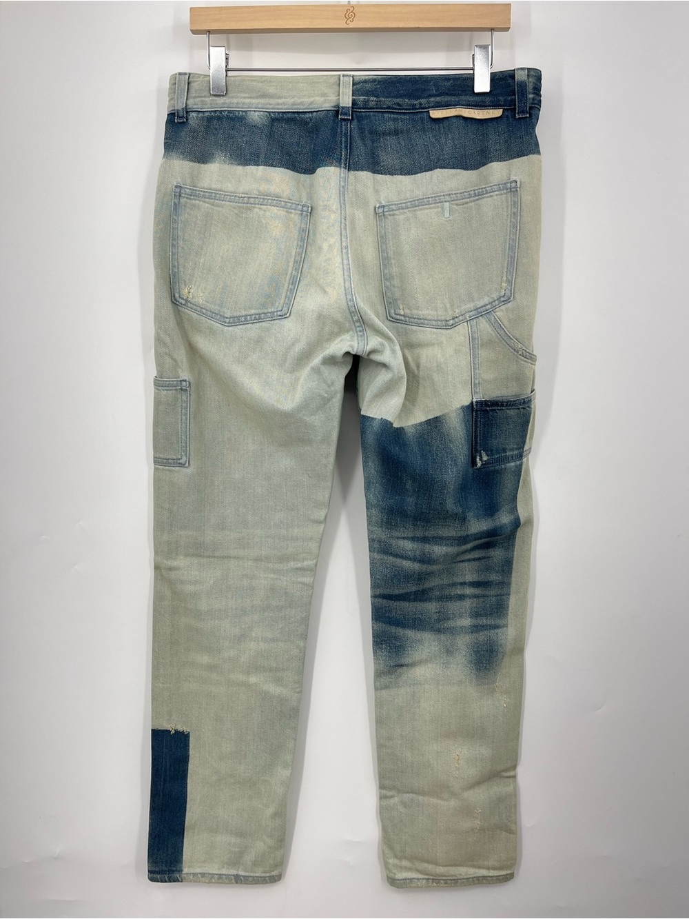 Stella McCartney Skinny Jeans colorblock bleach blue 0655 white green utility 28 - Picture 7 of 16